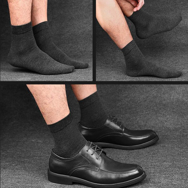 Urgot Plus Size EUR45-52 5Pairs Business Men Socks New Style Black Soft Mens Cotton Socks Breathable Autumn Winter Male Socks
