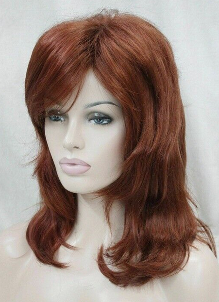 Women  Natural Short Wine Red Mix Full  Hair Cosplay Wig
