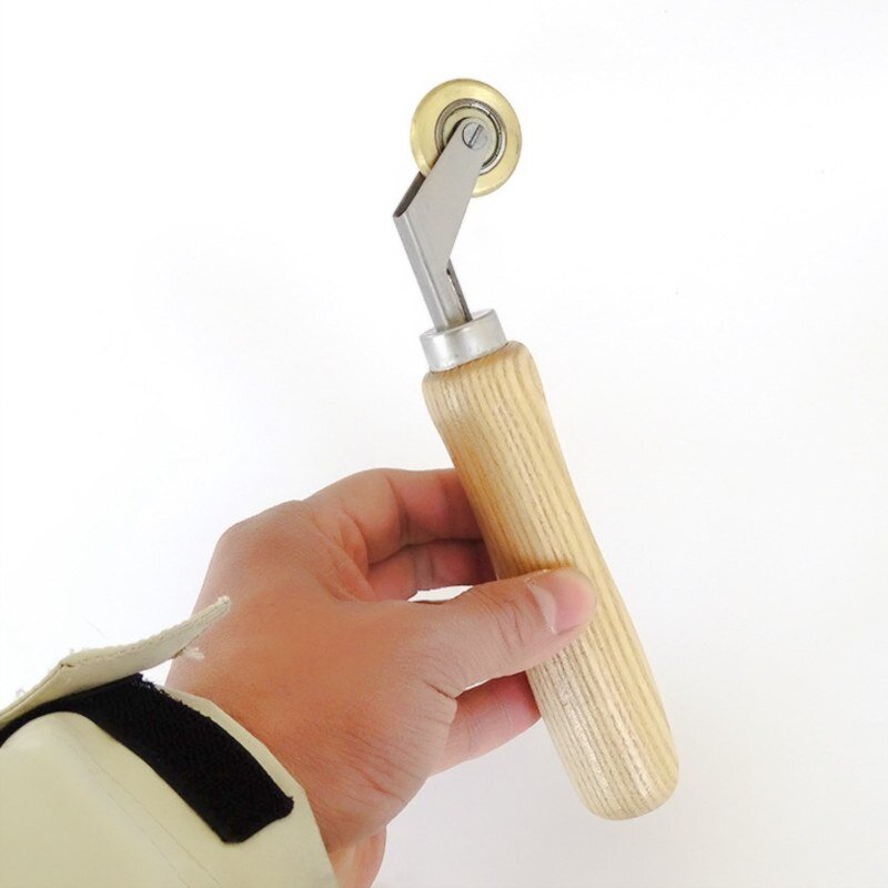Rodillo de presión de mano de costura resistente A altas temperaturas, herramienta de soldadura de Pvc con mango de madera antideslizante