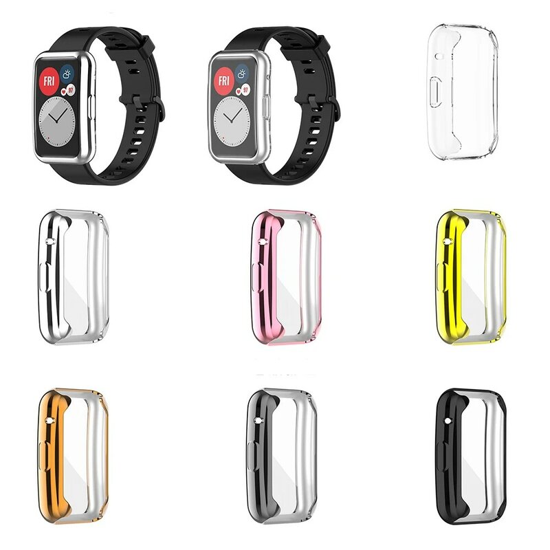 Защитный чехол из ТПУ с гальваническим покрытием для Huawei Watch Fit Special Edition, защитная оболочка для всего экрана, аксессуары