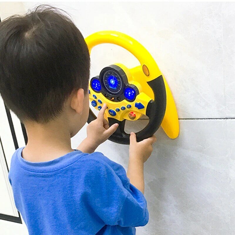Simulasi Mengemudi Mobil Mainan Roda Kemudi Anak-anak Bayi Mainan Interaktif Anak-anak dengan Suara Ringan Musik Pendidikan Copilot Hadiah