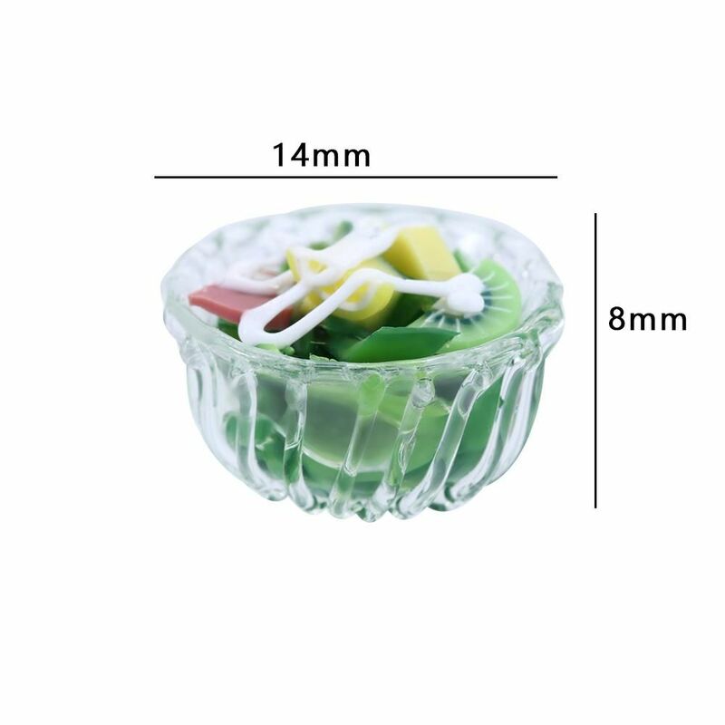 1:12 skala rumah boneka miniatur Salad sayuran mangkuk Mini DIY makanan Simulasi peralatan dapur Model mainan rumah boneka Dekorasi