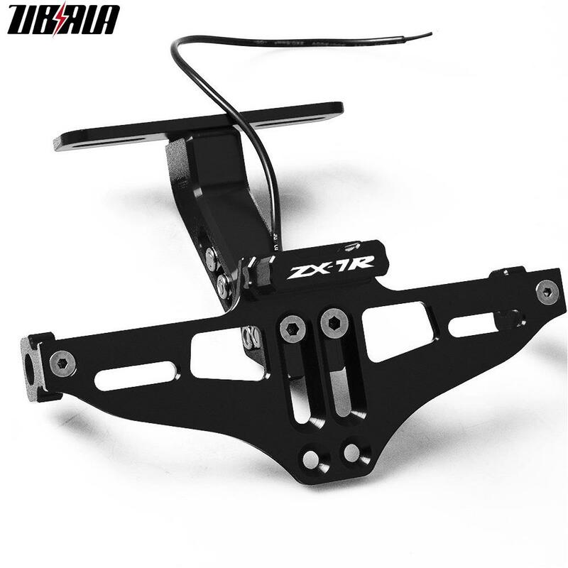 FOR Kawasaki ZX7R ZX 7R 2001 20021989-2003 Rear License Plate Holder Licence Bracket with Light Tail Tidy Fender Eliminator