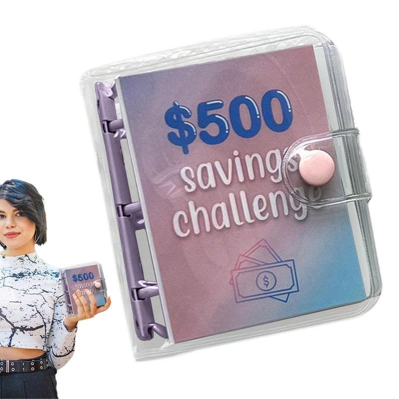 Cash Envelope Binder Cash Binder Money Binder Organizer Binder Savings Challenge Portable Waterproof PVC Cash Binder For Saving