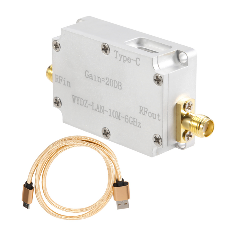 10M-6GHz Low Noise Amplifier Gain 20DB High Flatness LNA RF Signal Driving Receiver Front End for Radio FM Radio, 20DB