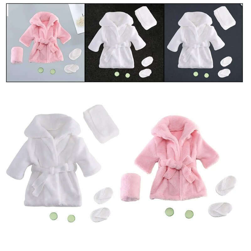 Newborn Photography Props Bathrobe with Slippers Photo Prop Robe Comfortable Newborn Costume Baby Robe for Girls Boys Infant