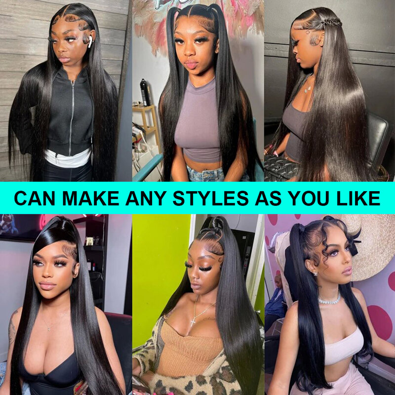 250% прямые 360 HD кружевные передние парики 13x6 HD, парики на сетке, прозрачные бразильские парики 4x4 HD Remy из человеческих волос для черных женщин