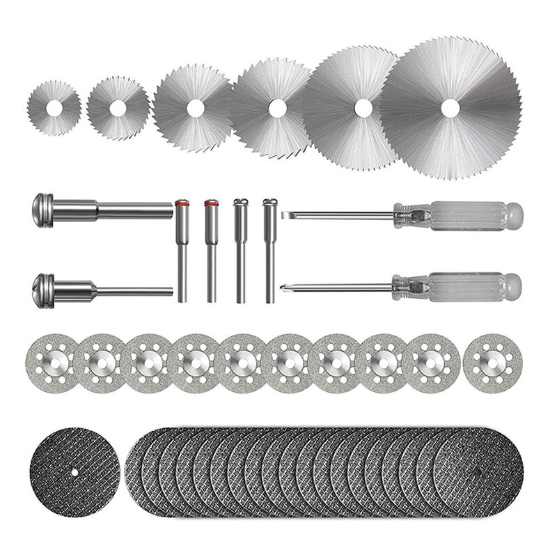 44pc Diamond Cutting Disc HSS Circular Saw Blade Connecting Rod Screwdriver For Cutting Metal Glass Rotary Tool Accessories