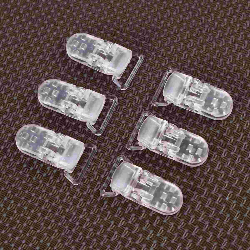 25 pezzi di ciuccio in Silicone trasparente Clipsss reggicalze a scatto con clip per bretelle con presa per