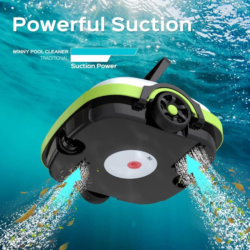 Automatic Pool Vacuum with Powerful Suction, Dual-Motor,Self-Parking, Up to 538 Sq.ft,Ideal for Flat Above Ground Pools