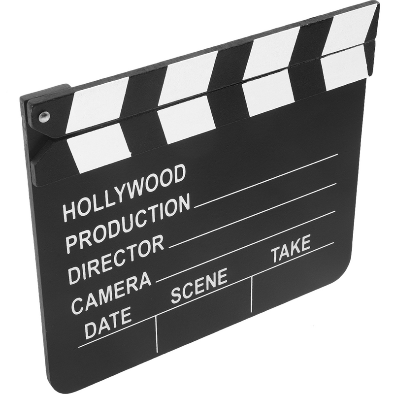 Film Clapboard Wood Clapperboard Prop per Stage riproduce Photo Booth Prop Movie Theme Party