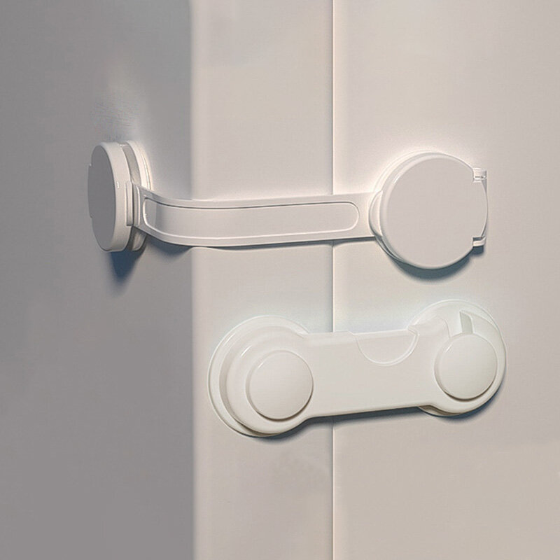 Multi-Function ป้องกันความปลอดภัยล็อคเด็กความปลอดภัยตู้ลิ้นชักประตูหัวเข็มขัดสีขาวห้องน้ำตู้เย็นล็อค5ชิ้น/ล็อต