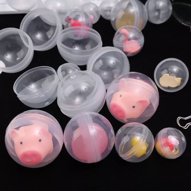Пустые круглые прозрачные капсулы для хранения игрушек, устройство для изготовления жевательных яиц, маленький контейнер для детской вечеринки, приз, игрушка, торговые яйца