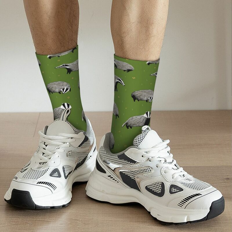 Badger Pattern Socks Harajuku High Quality Stockings All Season Long Socks Accessories for Man's Woman's Gifts