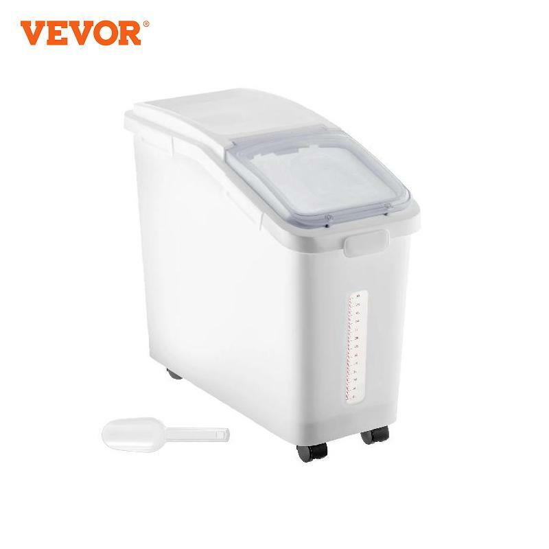 VEVOR-صندوق تخزين مكون ، رف متعدد الحجم ، صندوق أرز ، صناديق دقيق على عجلات ، رف بروسيف تجاري للمطبخ