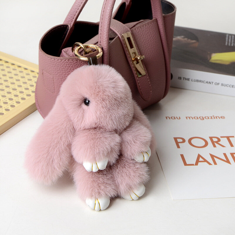 Искусственный Кролик Рекс, кролик, подвеска для сумки, большой милый кролик, декоративная искусственная фигурка, аксессуары для сумки