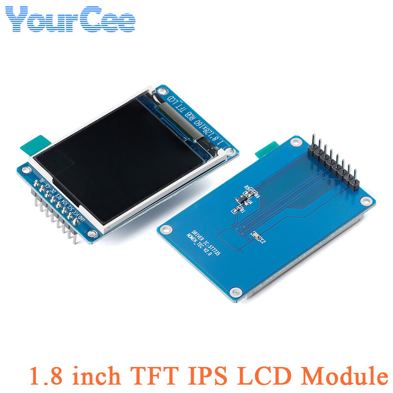 1.8นิ้ว HD IPS จอแสดงผล LCD TFT SPI แผงที่มีสีสันโมดูล1.8 "128x160 128*160จอแสดงผลแบบเต็มมุมมองไดรเวอร์ ST7735 DC 3.3V