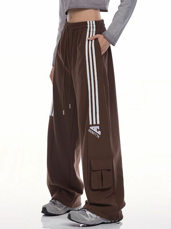 Calça americana retrô de três barras masculina e feminina, tubo reto, calça casual de trabalho, Hip Hop Drop, na moda, y2k, 2024