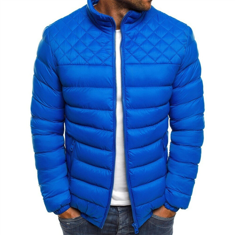 Men's Winter Jacket Stand Collar Warm Parka Coat Casual Lightweight Puffer Overcoat Men's Clothing Male Padded Streetwear 3XL