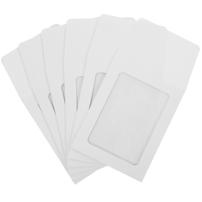 Marco de fotos sobres de tarjetas pequeñas: soporte en blanco mangas de ventana Imagen de papel