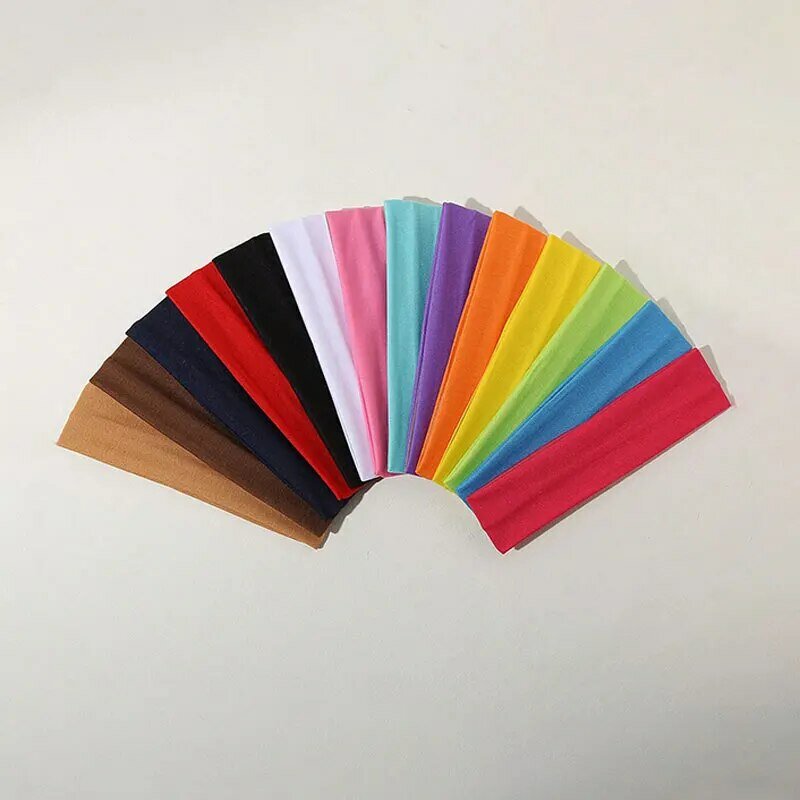 Diadema deportiva elástica de 4 piezas, diadema de Color sólido con borde ancho, absorbente de sudor, para Yoga, accesorios para el cabello