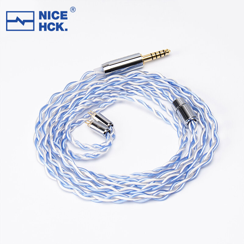 NiceHCK biały przewód douszny 6N posrebrzane słuchawki OCC zastępują przewód 3.5/2.5/4.4mm MMCX/0.78 2Pin do HANA FD5 Aria Kima IEM IEM