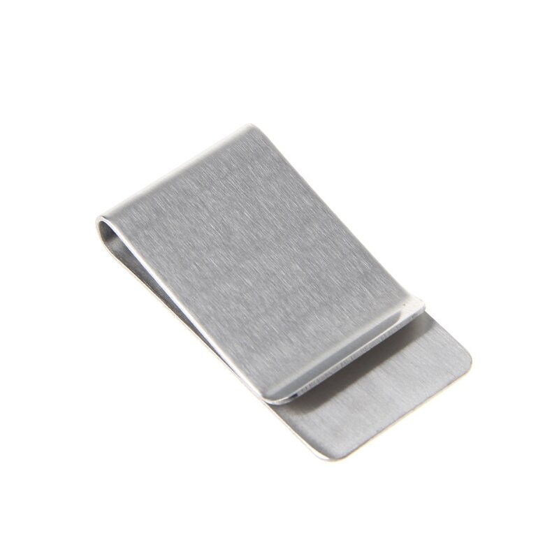 E74B High Quality Money Clip Credit Card Holder Wallet New Stainless Steel