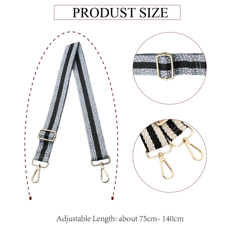 Wide Adjustable Color Stripe Weaving Pattern Shoulder Strap, Ladies 'Crossbody, grosso saco de nylon, nova moda, DIY