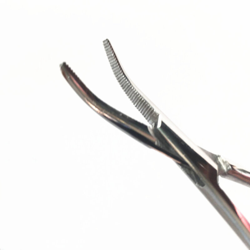 Tang gunting pancing Stainless Steel, pemotong garis Forceps mengatasi klem ujung melengkung alat penghilang sekop & tali