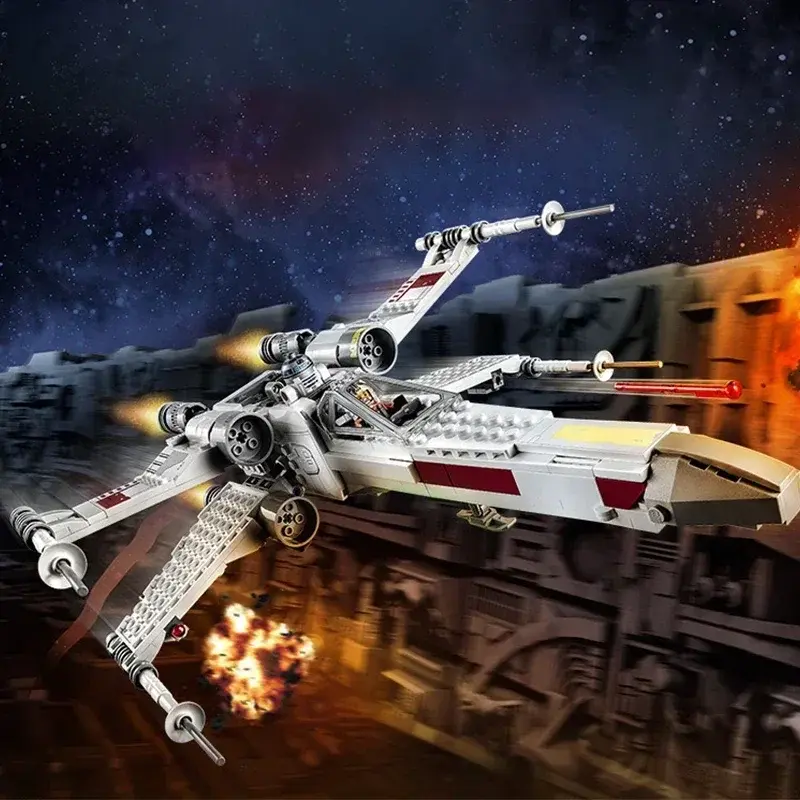 스타 플랜 X-윙 전투기 호환 75301 빌딩 블록, 전쟁 벽돌 장난감, 어린이 생일 선물, 크리스마스 선물