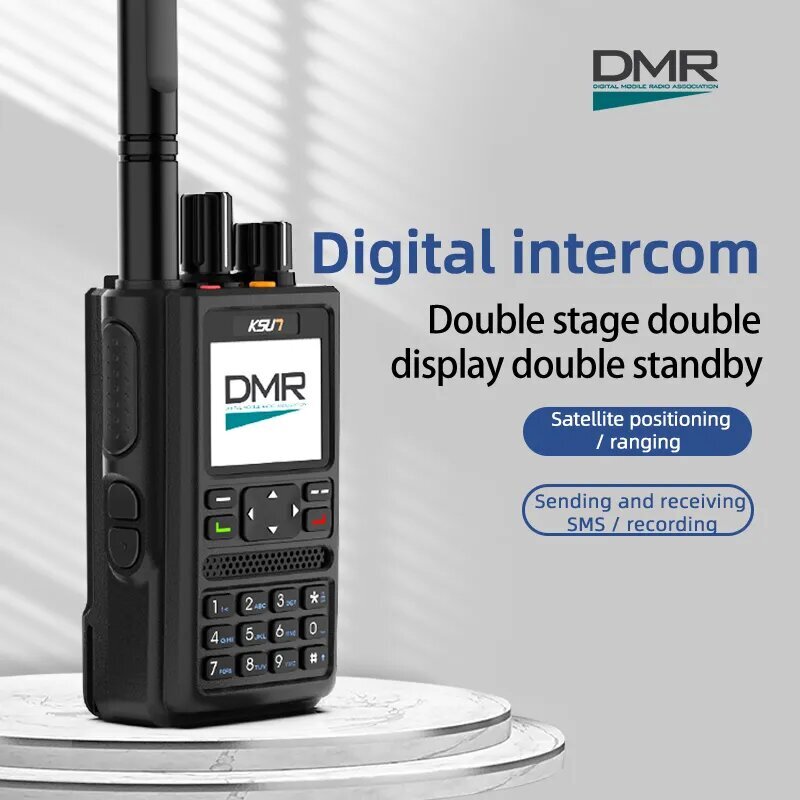 DMR-Walkie Talkie con GPS, Radio de grabación SMS para Hutting, viaje al aire libre, Digital y analógico, Radios bidireccionales, KSUN DM10UV