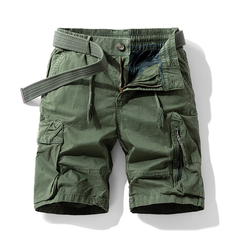 Short cargo multi-poches en coton pour hommes, jogging décontracté, plage, mode masculine, été, nouveau, printemps, livraison directe