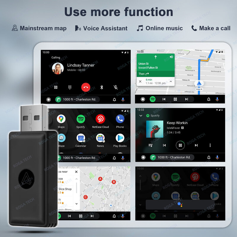 Nuovo aggiornamento Mini cablato a Wireless Android Auto Adapter per Wired Android Auto Car Smart Ai Box Bluetooth WiFi Auto connect Map