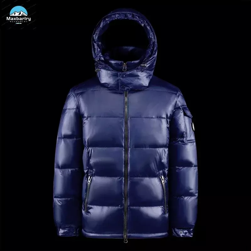Jaket Puffer Pria Wanita, mantel bertudung polos, hangat luar ruangan, Jaket bebek Down mode tebal untuk musim dingin 2024