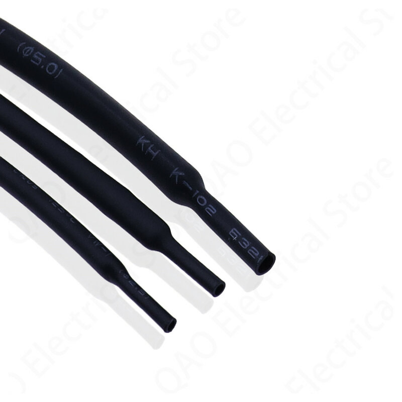 열 수축 튜브, 검은색, 5 /1 미터, 1mm, 1.5mm, 2mm, 2.5mm, 3mm, 3.5mm, 4mm, 5mm, 6mm