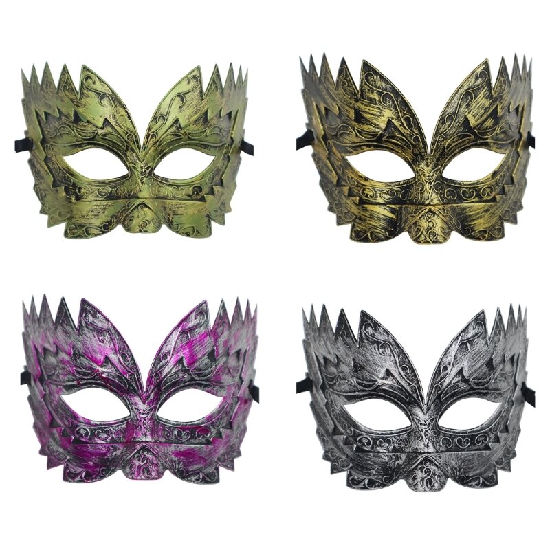 MXMB Máscara de mascarada antigua Máscara veneciana Máscara de media cara Cosplay Máscara de disfraces Regalos