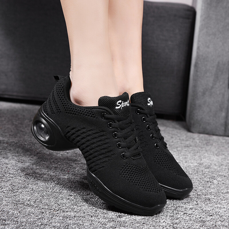 STRONGSHEN-zapatos de baile para mujer, calzado moderno de Jazz Hip Hop, zapatos ligeros de suela suave con amortiguación de aire para baile