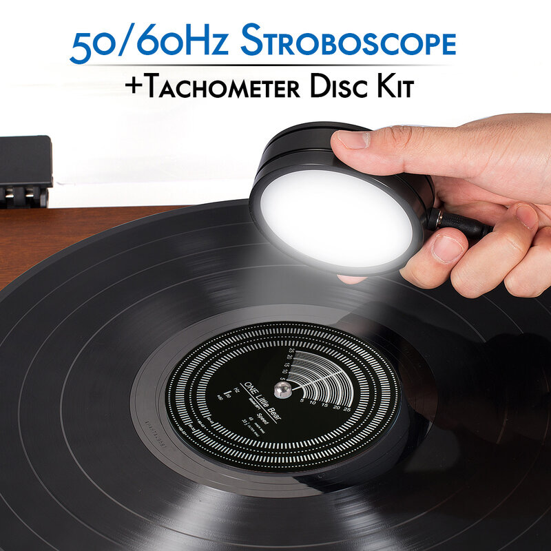 Nobsound 50/60Hz Stroboscopic Speed Strobe Light+Tachometer Disc for Turntable LP Records Phonograph Player Accessories