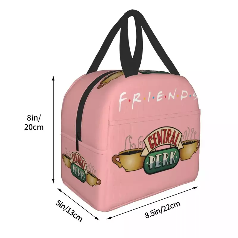Classic TV Show Central Perk Friends Lunch Bag Cooler Insulated Lunch Box for Women Kids School Work Picnic Food Storage Bags