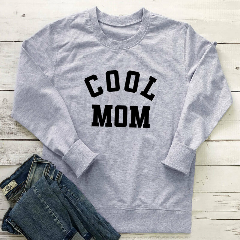 Mother's Day Cool Mom Pure Letter Printing Pullovers New Long Sleeve Sweatshirt 2023 Autumn New Loose Fleece Tops for Girls