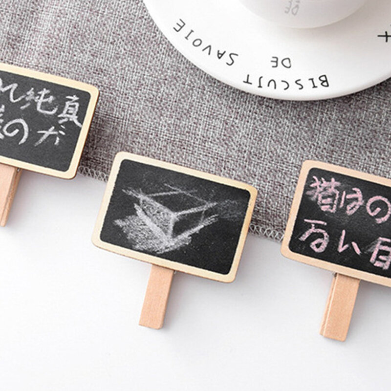 Quadratische Tafel Clips Holz Message Board Mini Schreibtafel Pinnwand 6.8*4,8 cm Haushalt Lebensmittel Bulletin Board