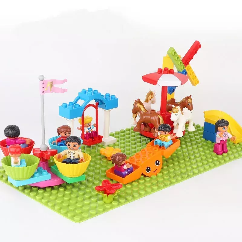 Grands blocs de construction compatibles, balançoire à glissière, parc à bascule, série de jeux, grandes briques, jouet éducatif créatif pour enfants, cadeau pour enfants