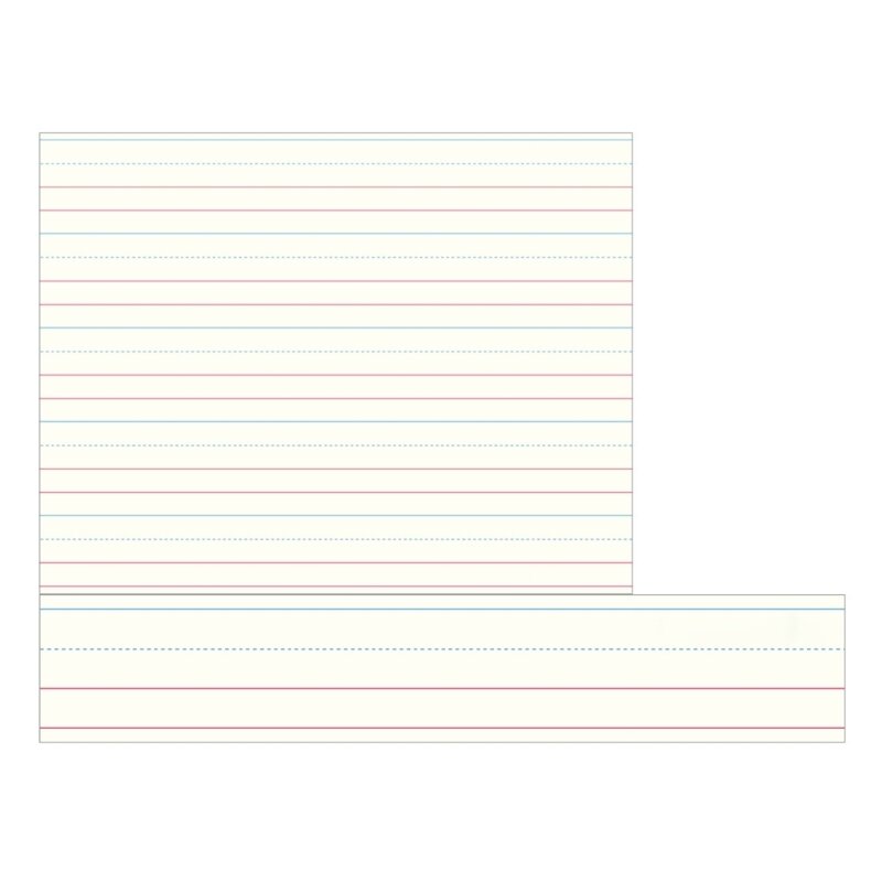 50 ورقة مسطرة بشريط ورق مبطن لممارسة الكتابة اليدوية، شرائط الجملة أداة تعليمية للفصول المدرسية 40JB