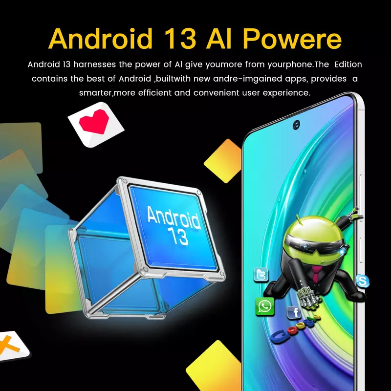 Global H30 7.3HD Screen 16GB+1TB 8000Mah Android 13 Celulare Dual Sim Face Unlocked  5G Original Mobile Phone tablet