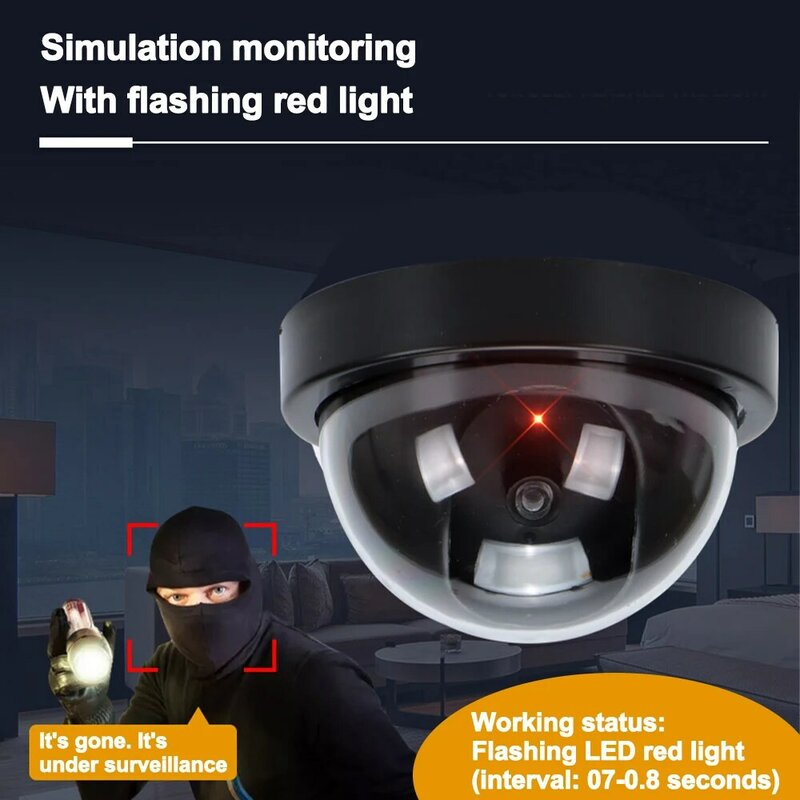 Drahtlose Blinde Gefälschte Sicherheit Kamera Home Überwachung Dome Indoor Outdoor Falsche Hemisphäre Simulation Kamera Mit Rote LED Lichter