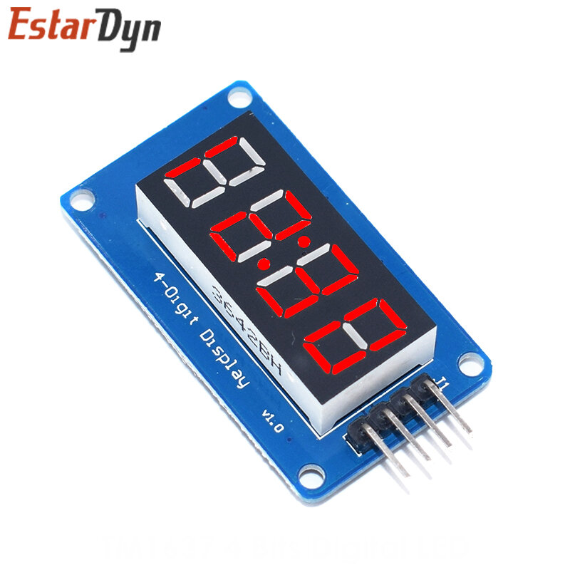 TM1637 4 Bits Digital LED Display Module For arduino 7 Segment 0.36Inch Clock RED Anode Tube Four Serial Driver Board Pack