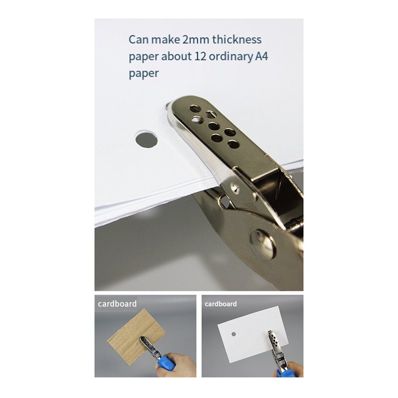 Puncher de punho para escritório e material escolar, pode ser usado para etiquetas, cartões, 3 Pack