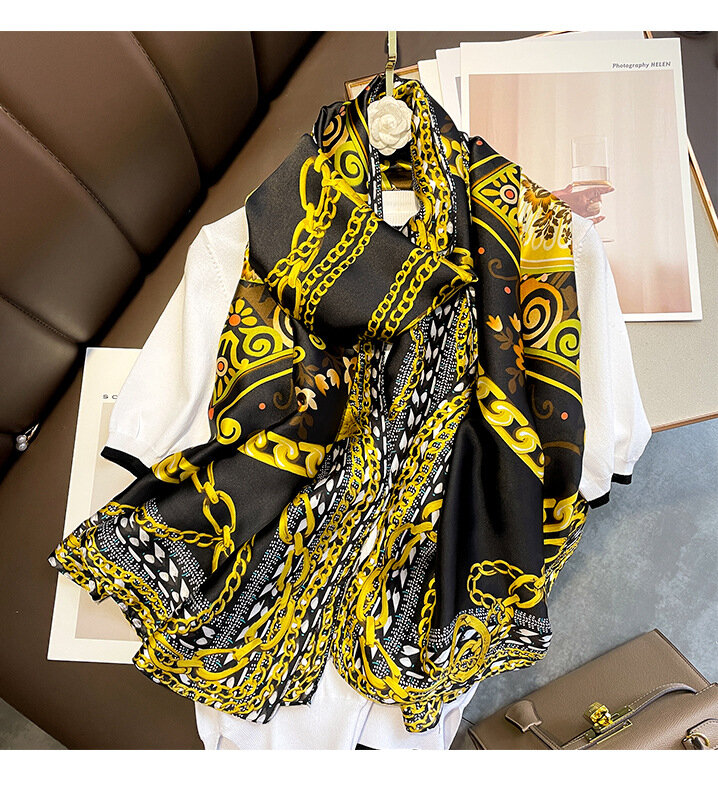 Luxury Brand Summer Neckerchief Female Beach Stoles Shawls Silk Scarf Women Wraps Fashion Foulard Bufanda Bandana Print Hijab