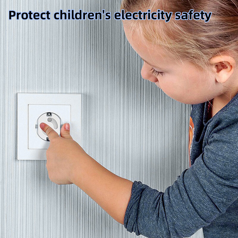 10/1 buah EU Power Socket perlindungan Listrik Outlet bayi anak keselamatan Anti guncangan listrik pelindung colokan memutar Cover