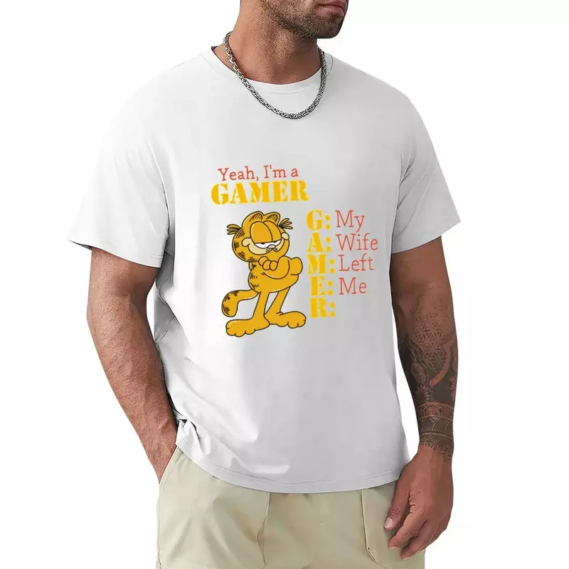 Gamer-Camiseta Masculina de Anime, Roupas Personalizáveis